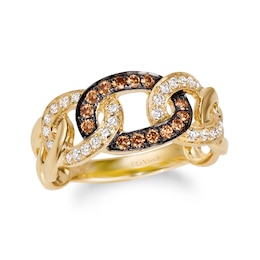 Le Vian® 0.50 CT. T.W. Chocolate Diamond® and Nude Diamond™ Chain Link Ring in 14K Honey Gold™