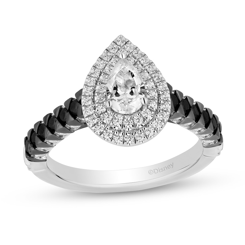 Enchanted Disney Villains Evil Queen 1.10 CT. T.W. Diamond Teardrop Frame Engagement Ring in 14K White Gold
