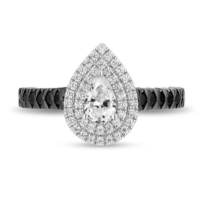 Enchanted Disney Villains Evil Queen 1.10 CT. T.W. Diamond Teardrop Frame Engagement Ring in 14K White Gold