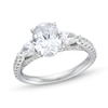 Thumbnail Image 0 of 2.25 CT. T.W. Oval Certified Lab-Created Diamond Sideways Three Stone Engagement Ring in 18K White Gold (F/VS2)