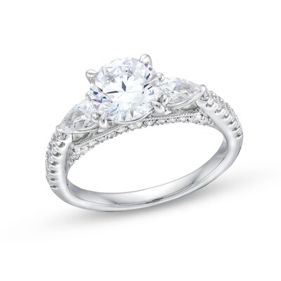 2.25 CT. T.W. Certified Lab-Created Diamond Sideways Three Stone Engagement Ring in 18K White Gold (F/VS2)