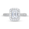 Thumbnail Image 4 of 1.50 CT. T.W. Emerald-Cut Certified Lab-Grown Diamond Frame Engagement Ring in 14K White Gold (F/VS2)