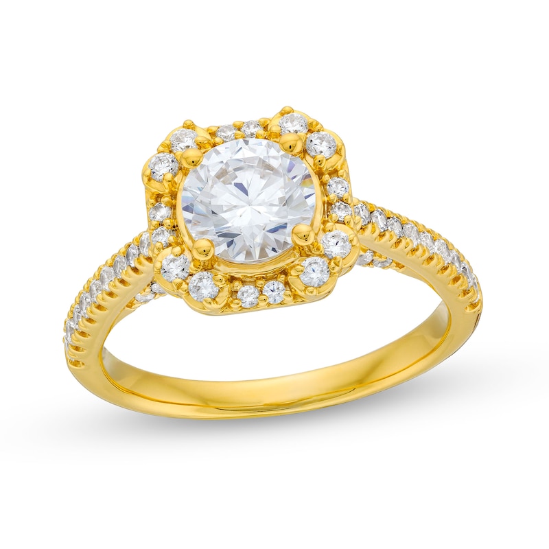 1.50 CT. T.W. Certified Lab-Created Diamond Art Deco Frame Engagement Ring in 18K Gold (F/VS2)