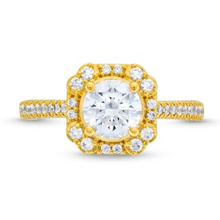 1.50 CT. T.W. Certified Lab-Created Diamond Art Deco Frame Engagement Ring in 18K Gold (F/VS2)