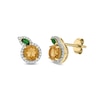 Thumbnail Image 1 of Lab-Created Citrine, Lab-Created Emerald and 0.18 CT. T.W. Diamond Orange Studs in Sterling Silver with 14K Gold Plate