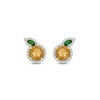 Thumbnail Image 2 of Lab-Created Citrine, Lab-Created Emerald and 0.18 CT. T.W. Diamond Orange Studs in Sterling Silver with 14K Gold Plate