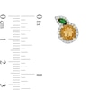 Thumbnail Image 3 of Lab-Created Citrine, Lab-Created Emerald and 0.18 CT. T.W. Diamond Orange Studs in Sterling Silver with 14K Gold Plate