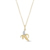 Thumbnail Image 1 of White Lab-Created Sapphire Peeled Banana Pendant in Sterling Silver with 14K Gold Plate