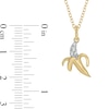 Thumbnail Image 2 of White Lab-Created Sapphire Peeled Banana Pendant in Sterling Silver with 14K Gold Plate