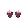 Thumbnail Image 2 of Lab-Created Ruby Strawberry Stud Earrings in Sterling Silver with 14K Rose Gold Plate