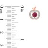 Thumbnail Image 3 of Lab-Created Ruby and 0.145 CT. T.W. Diamond Apple Stud Earrings in Sterling Silver with 14K Rose Gold Plate
