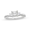 Thumbnail Image 1 of 0.50 CT. T.W. Princess-Cut Diamond Miracle Past Present Future® Twist Shank Engagement Ring in 10K White Gold (J/I3)