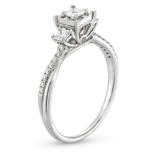 0.50 CT. T.W. Princess-Cut Diamond Miracle Past Present Future® Twist Shank Engagement Ring in 10K Gold (J/I3