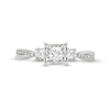 Thumbnail Image 4 of 0.50 CT. T.W. Princess-Cut Diamond Miracle Past Present Future® Twist Shank Engagement Ring in 10K White Gold (J/I3)