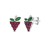 Thumbnail Image 1 of Lab-Created Ruby and Lab-Created Emerald Grapes Stud Earrings in Sterling Silver