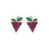 Thumbnail Image 2 of Lab-Created Ruby and Lab-Created Emerald Grapes Stud Earrings in Sterling Silver