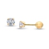 Thumbnail Image 1 of Child's 4.0mm Cubic Zirconia Solitaire Stud Earrings in 14K Gold
