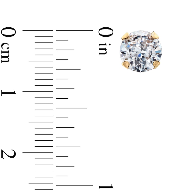 Main Image 2 of Child's 4.0mm Cubic Zirconia Solitaire Stud Earrings in 14K Gold