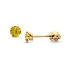 Thumbnail Image 1 of Child's 4.0mm Yellow Cubic Zirconia Solitaire Stud Earrings in 14K Gold
