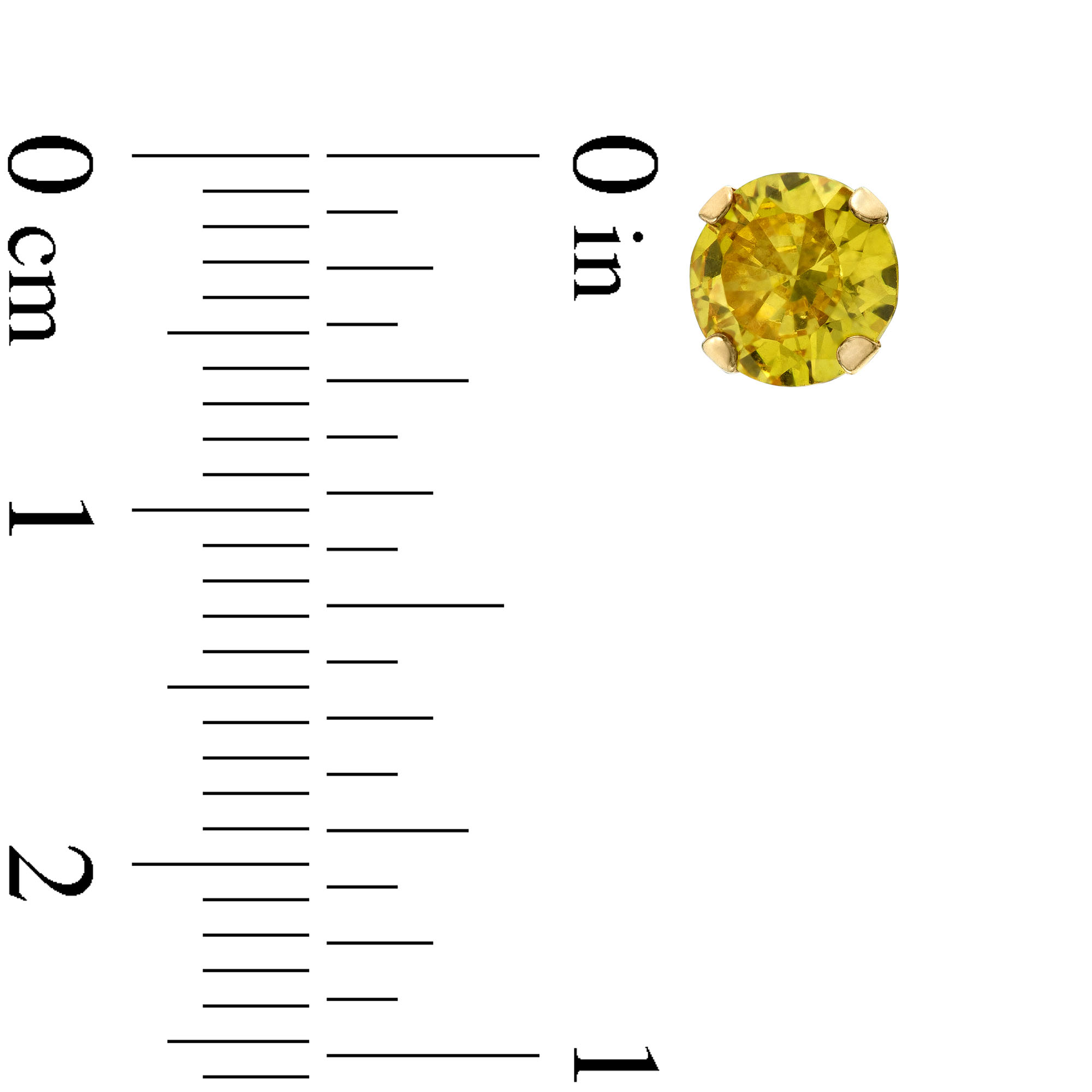 Thumbnail Image 2 of Child's 4.0mm Yellow Cubic Zirconia Solitaire Stud Earrings in 14K Gold