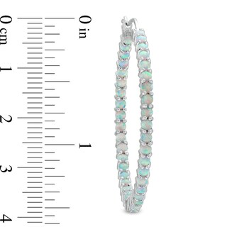 Lab-Created Opal Inside-Out Hoop Earrings in Sterling Silver