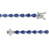 Thumbnail Image 2 of Sideways Pear-Shaped Blue Sapphire Bracelet in 10K White Gold - 7.25"