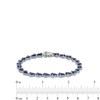 Thumbnail Image 4 of Sideways Pear-Shaped Blue Sapphire Bracelet in 10K White Gold - 7.25&quot;