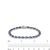 Thumbnail Image 3 of Sideways Pear-Shaped Blue Sapphire Bracelet in 10K White Gold - 7.25"