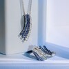 Thumbnail Image 2 of Le Vian® Blueberry Sapphire™ and Vanilla Sapphire™ Denim Ombré™ Curved Multi-Row Necklace in 14K Vanilla Gold™