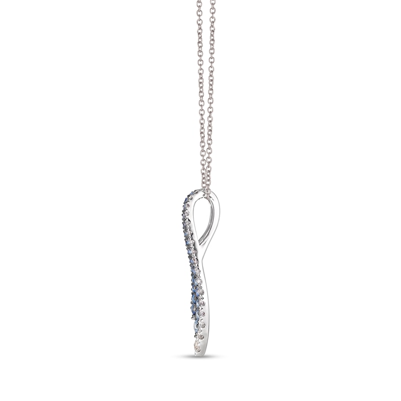 Main Image 3 of Le Vian® Blueberry Sapphire™ and Vanilla Sapphire™ Denim Ombré™ Curved Multi-Row Necklace in 14K Vanilla Gold™