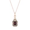 Thumbnail Image 1 of Le Vian® Emerald-Cut Raspberry Rhodolite Garnet® and 0.45 CT. T.W. Diamond Pendant in 14K Strawberry Gold™