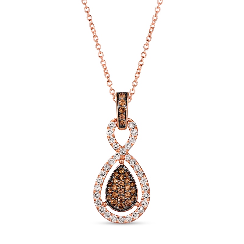 Le Vian® 0.92 CT. T.W. Pear Multi-Diamond Infinity Symbol Pendant in 14K Strawberry Gold™