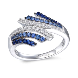 Le Vian® Blueberry Sapphire™ and Vanilla Sapphire™ Denim Ombré™ Bypass Multi-Row Ring in 14K Vanilla Gold™