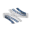 Thumbnail Image 5 of Le Vian® Blueberry Sapphire™ and Vanilla Sapphire™ Denim Ombré™ Bypass Multi-Row Ring in 14K Vanilla Gold™