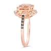 Thumbnail Image 2 of Le Vian® 9.0mm Peach Morganite™ and 0.24 CT. T.W. Diamond Floral Scallop Frame Ring in 14K Strawberry Gold™
