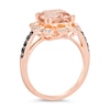 Thumbnail Image 3 of Le Vian® 9.0mm Peach Morganite™ and 0.24 CT. T.W. Diamond Floral Scallop Frame Ring in 14K Strawberry Gold™