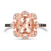 Thumbnail Image 4 of Le Vian® 9.0mm Peach Morganite™ and 0.24 CT. T.W. Diamond Floral Scallop Frame Ring in 14K Strawberry Gold™