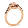 Thumbnail Image 3 of Le Vian® Oval Peach Morganite™ and 0.25 CT. T.W. Diamond Frame Tri-Sides Ring in 14K Strawberry Gold™