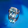 Thumbnail Image 1 of Le Vian® Elongated Cushion-Cut Ocean Blue Topaz™ and 0.52 CT. T.W. Diamond Frame Ring in 14K Strawberry Gold™