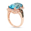 Thumbnail Image 3 of Le Vian® Elongated Cushion-Cut Ocean Blue Topaz™ and 0.52 CT. T.W. Diamond Frame Ring in 14K Strawberry Gold™