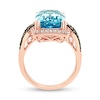 Thumbnail Image 3 of Le Vian® Elongated Cushion-Cut Ocean Blue Topaz™ and 0.52 CT. T.W. Diamond Frame Ring in 14K Strawberry Gold™