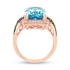 Thumbnail Image 4 of Le Vian® Elongated Cushion-Cut Ocean Blue Topaz™ and 0.52 CT. T.W. Diamond Frame Ring in 14K Strawberry Gold™
