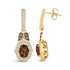 Thumbnail Image 2 of Le Vian® Oval Chocolate Quartz™ and 0.92 CT. T.W. Diamond Ornate Frame Drop Earrings in 14K Honey Gold™