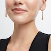 Thumbnail Image 2 of Faceted Multi-Shaped Citrine and White Lab-Created Sapphire Dangle Drop Earrings in Sterling Silver with 14K Gold Plate