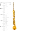 Thumbnail Image 2 of Faceted Multi-Shaped Citrine and White Lab-Created Sapphire Dangle Drop Earrings in Sterling Silver with 14K Gold Plate