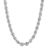 Thumbnail Image 1 of Men's 3.15mm Rope Chain Necklace in Hollow 10K White Gold - 20"