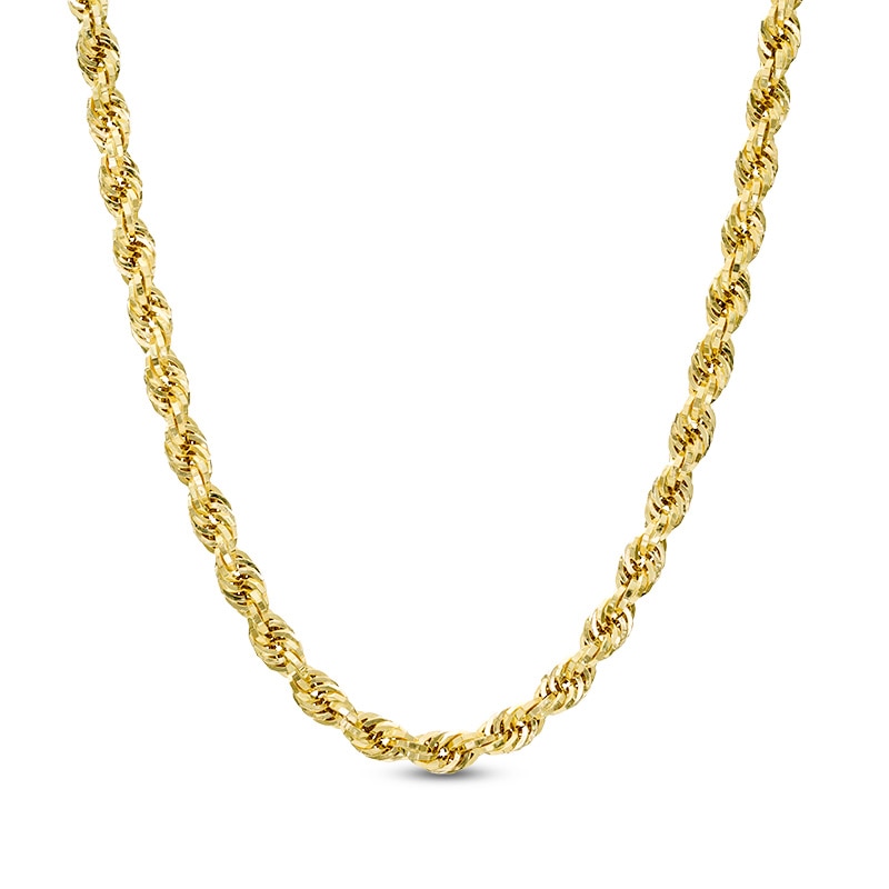 Men's 5.3mm Rope Chain Necklace in Hollow 10K Gold - 24"|Peoples Jewellers