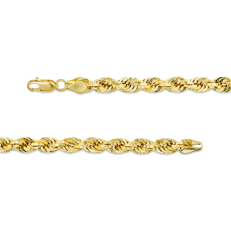 Main Image 3 of Men's 5.3mm Rope Chain Necklace in Hollow 10K Gold - 24"
