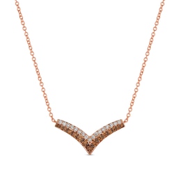 Le Vian® 1.10 CT. T.W. Diamond Chevron Necklace in 14K Strawberry Gold™