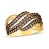 Thumbnail Image 0 of Le Vian Chocolate Diamonds® 0.74 CT. T.W. Diamond Waves Bypass Ring in 14K Honey Gold™